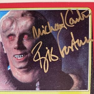 STAR WARS Signed 1983 Card / MICHAEL CARTER as Bib Fortuna / RETURN OF THE JEDI